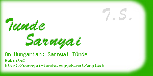 tunde sarnyai business card